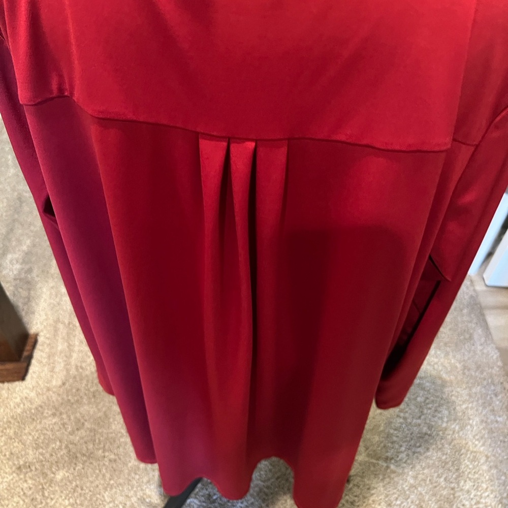 Joan Rivers Red Rhinestone Studded Top 2X Women Long Sleeve Stretch Blouse - Picture 10 of 12